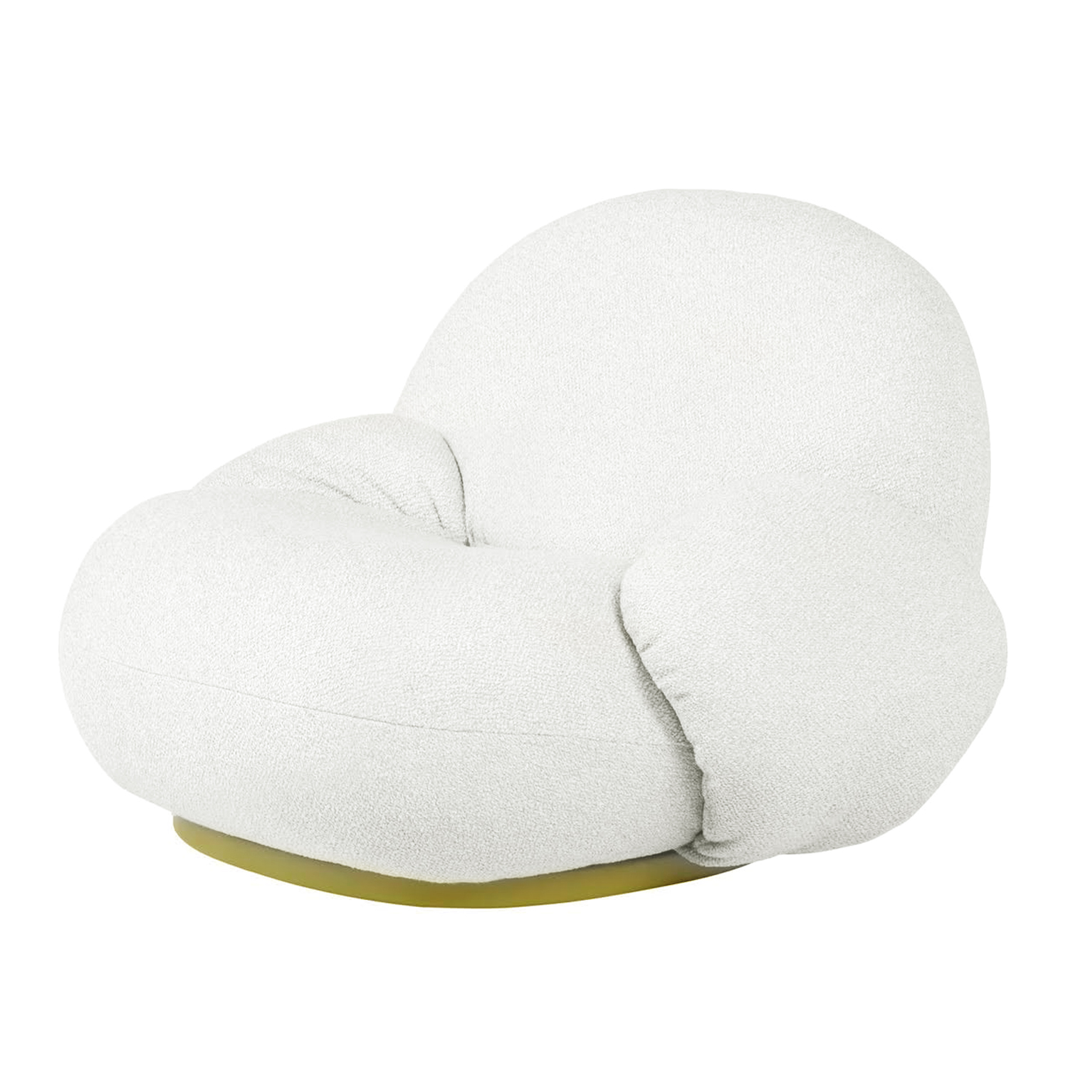 Pochi Swivel Lounge Chair with Armrest (White) Furniture Source