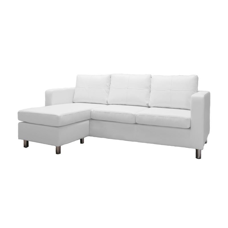 Crenshaw Chaise Sofa (White Faux Leather) Furniture Source Philippines