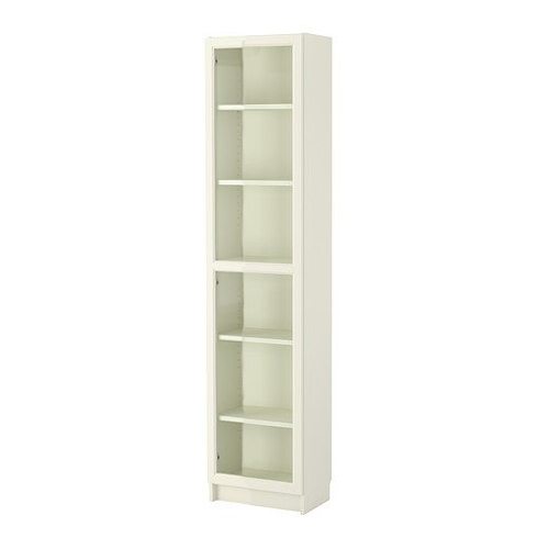 Billy Oxberg Narrow Full Glass Cabinet, Billy Oxberg Bookcase With Glass Doors White
