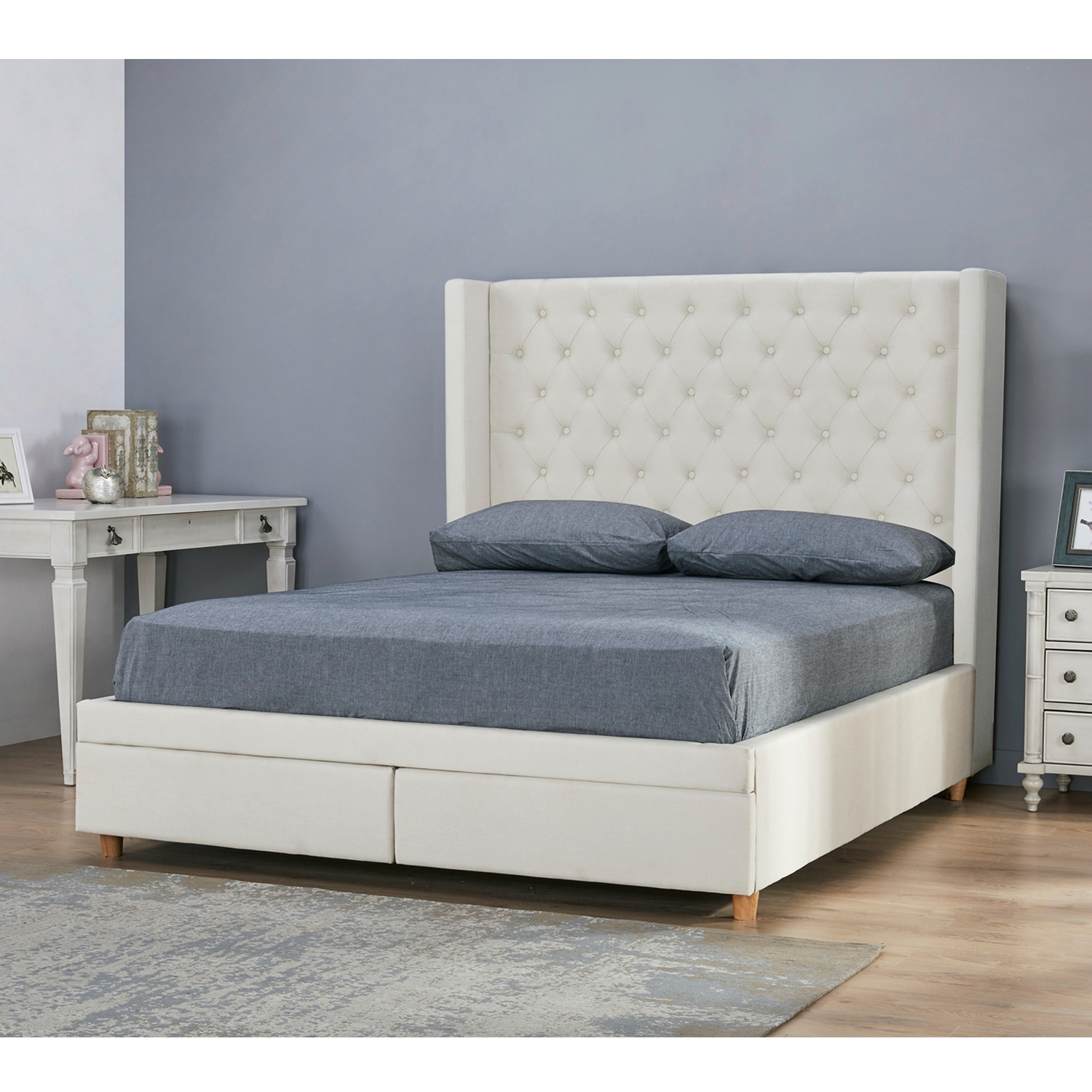 tufted bed frame queen