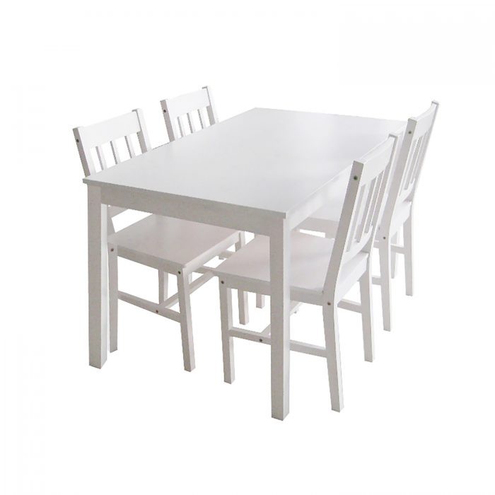 Dining Set with 4 Chairs (White) Furniture Source Philippines
