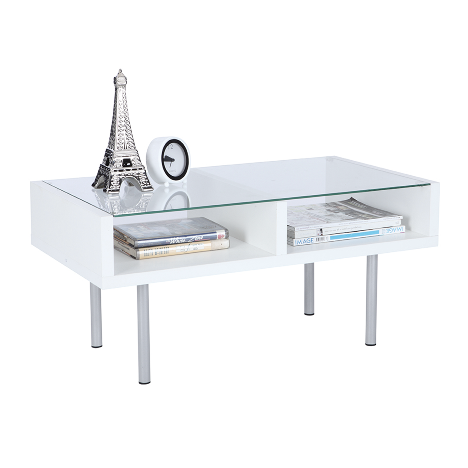 Duo Glass Coffee Table (White) Furniture Source Philippines