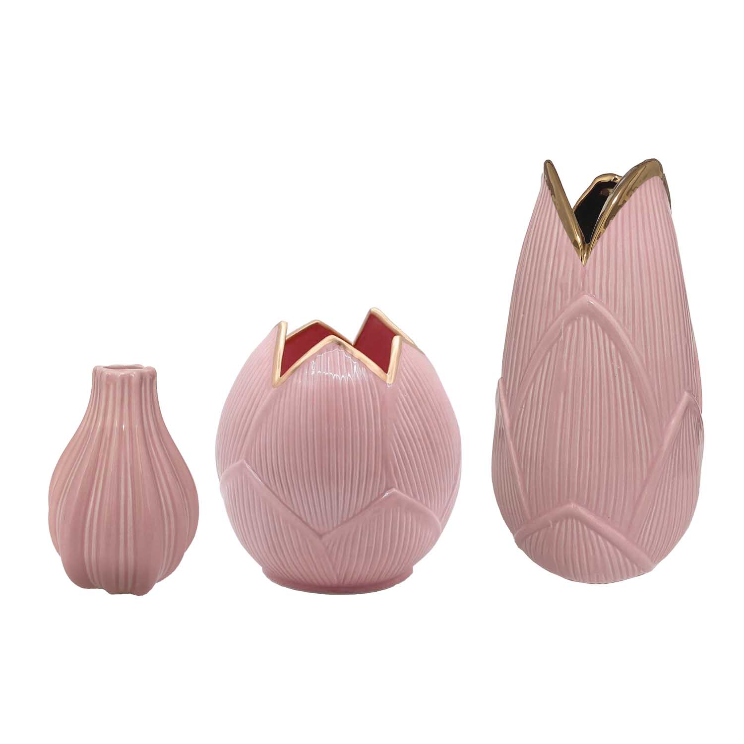 Crose Vase Set of 3 - Pink