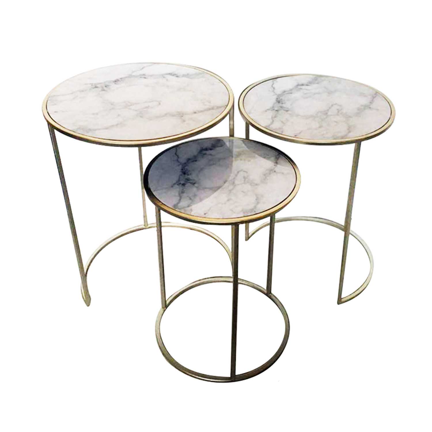 Furniture Source Philippines Gable Nesting Table Set Of 3 Marble Gold