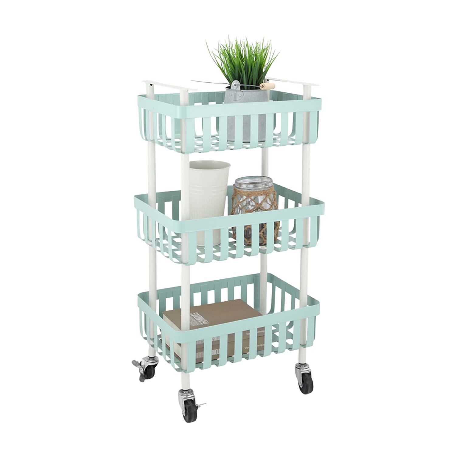 Luppio 3-Tier Trolley Cart - Light Green