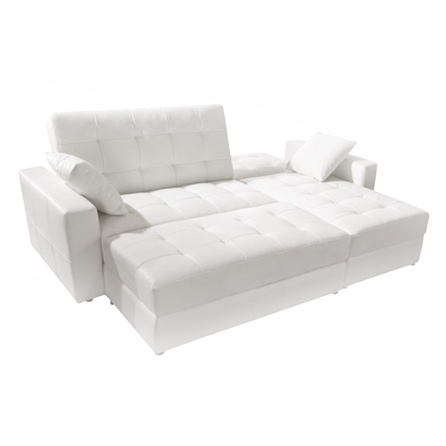 Sleeper Sofa White Leather Baci Living Room