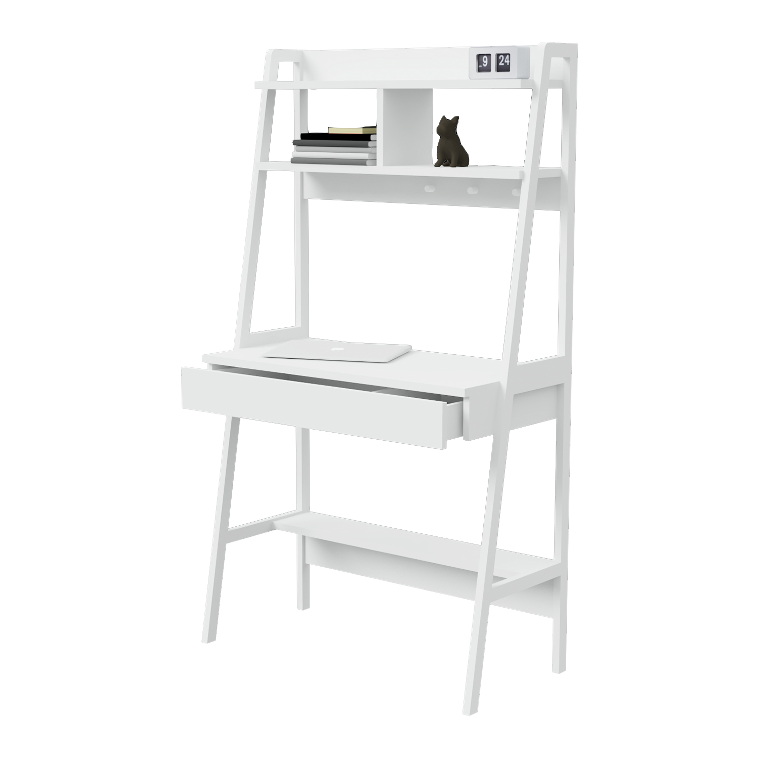 Scandi Shelving Desk (White)