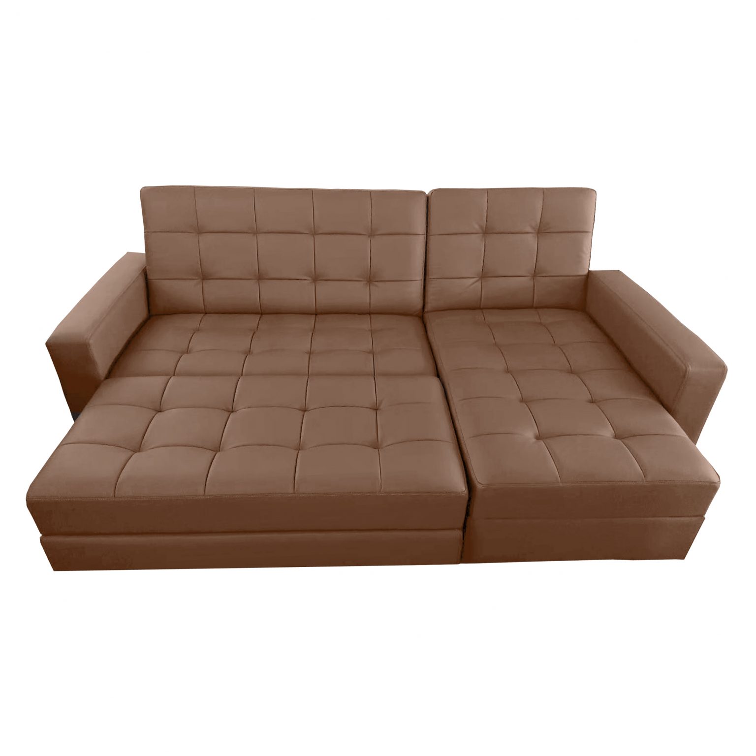 Marieby3 Sleeper Sofa & Bed with Storage (Brown Faux Leather) Furniture Source Philippines