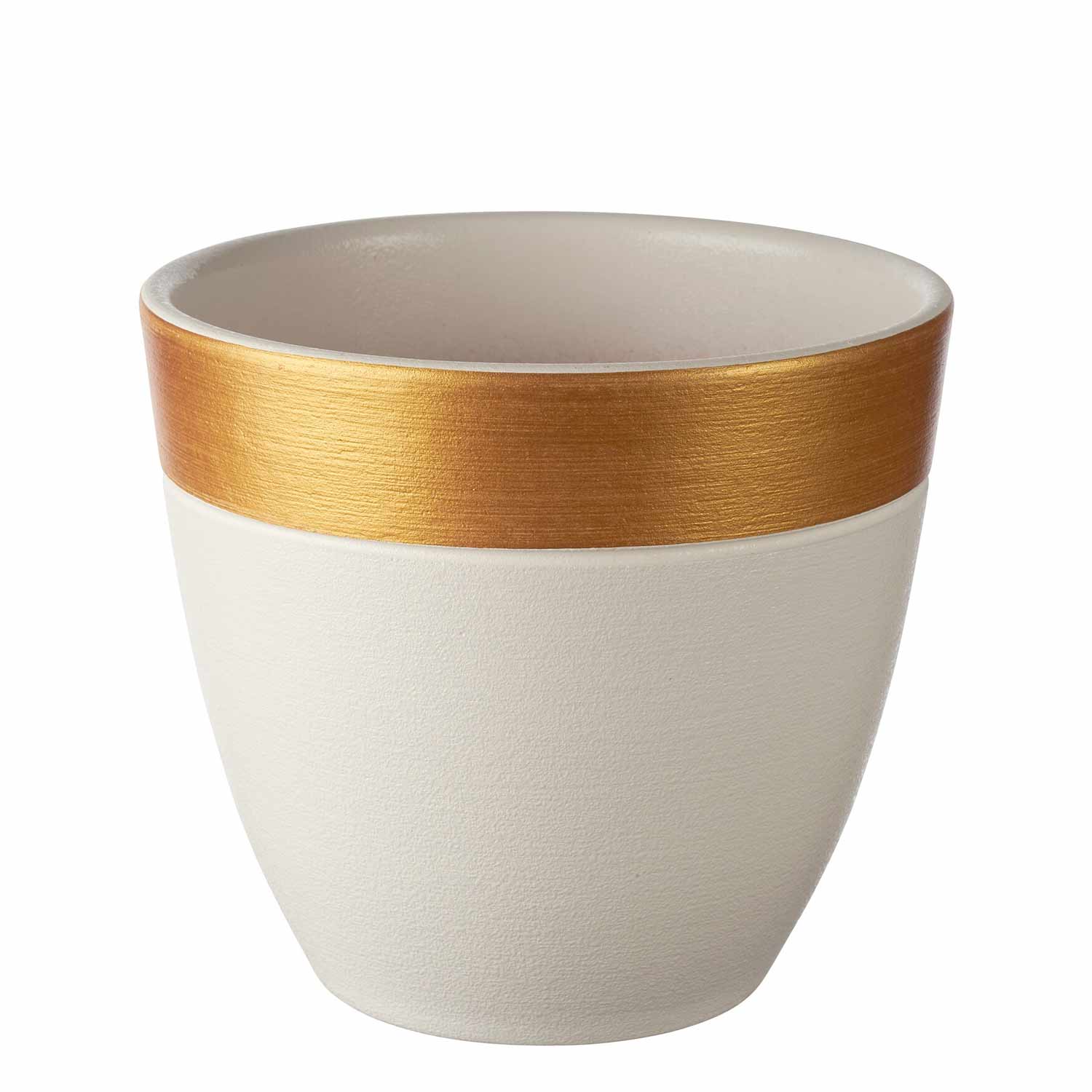Limepeppar Plant Pot 12 cm (White-Gold Colour)