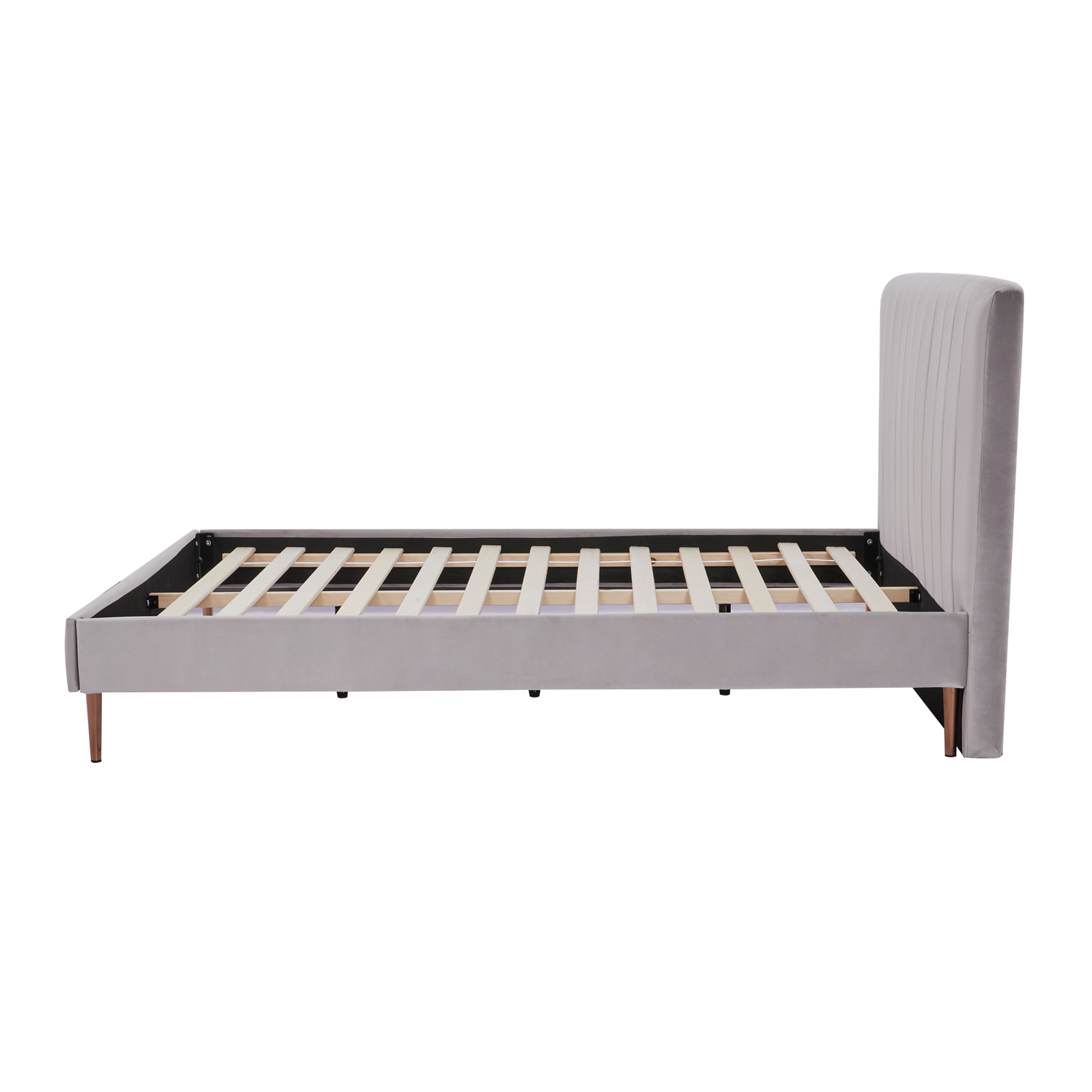 Gupee Velvet Gold Bed Semi Double (Light Gray) - Furniture Source ...
