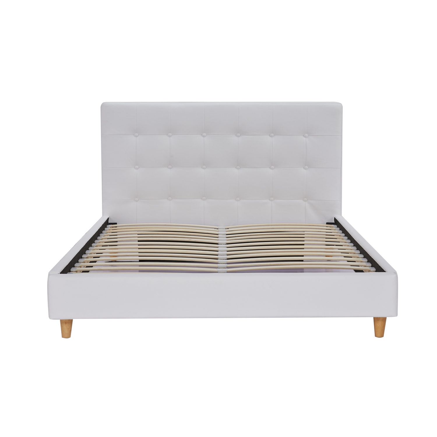 Lamden Tufted Bed Queen (White Faux Leather) - Furniture Source Philippines