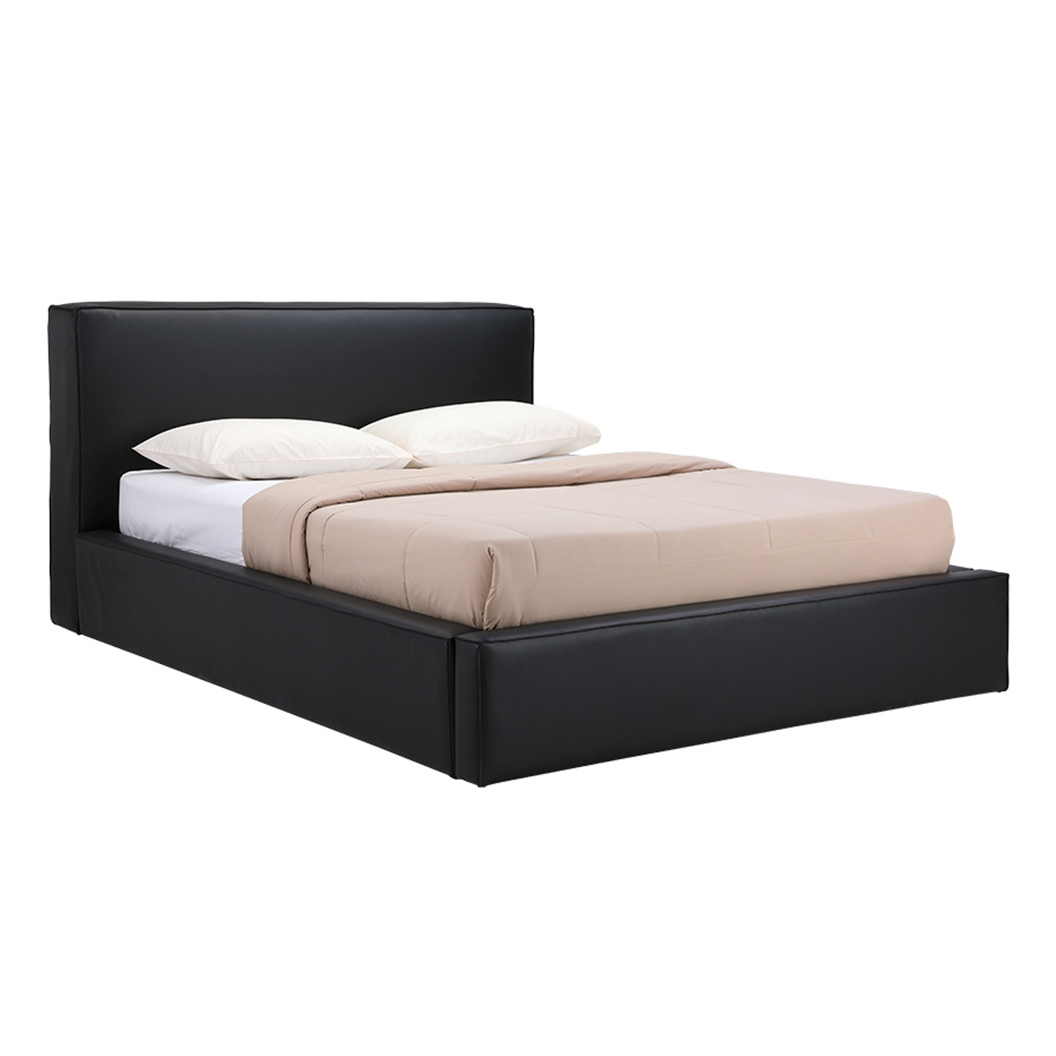 Kronos Faux Leather Bed Queen (Black) Furniture Source Philippines