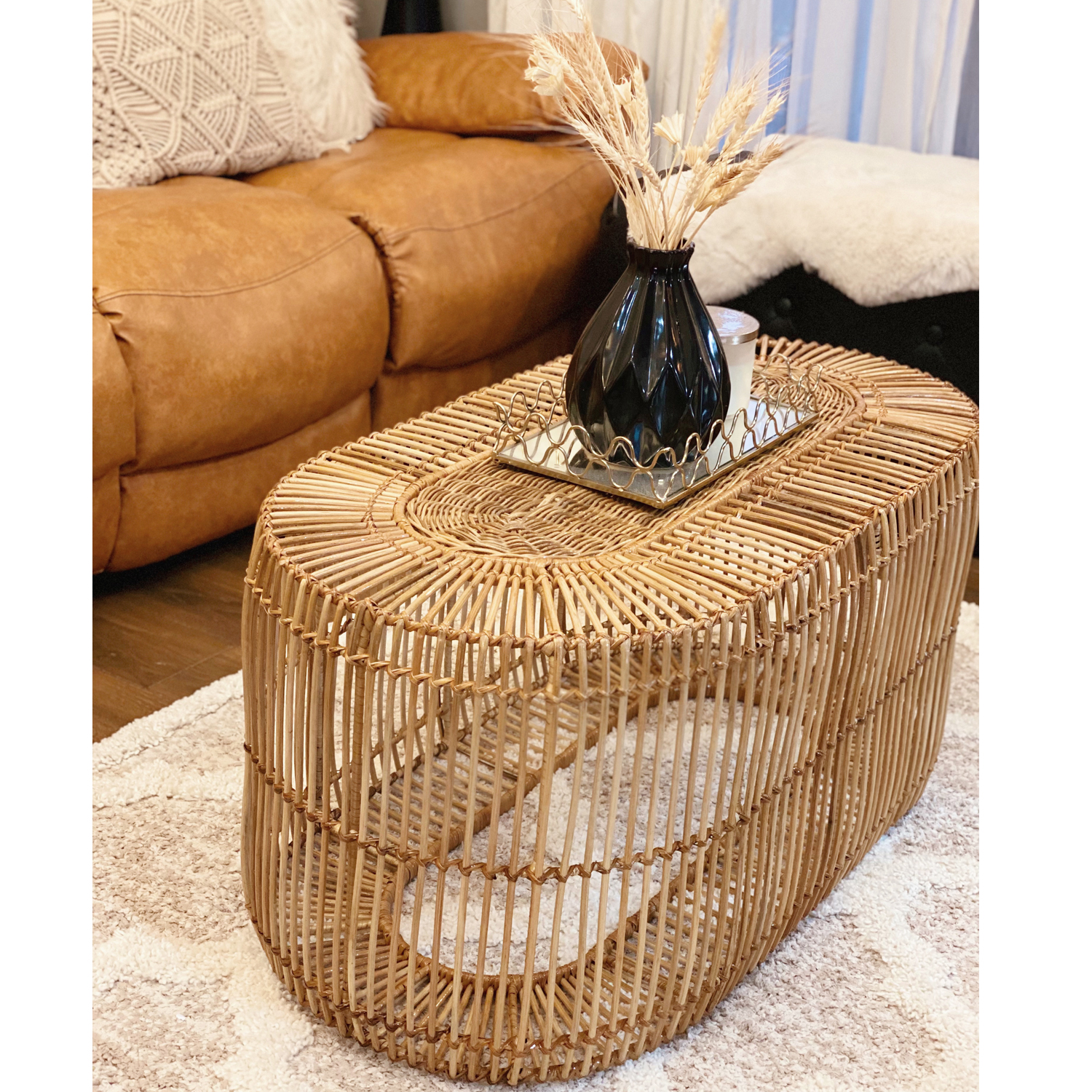 Rattan Oval Center Table - Furniture Source Philippines