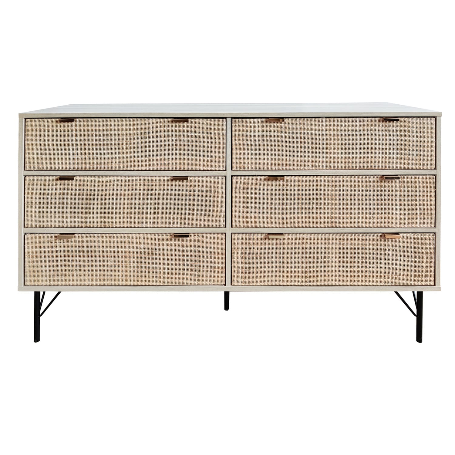 Rattan Mesh Chest of 6 Drawers (NaturalAssembled) Furniture Source