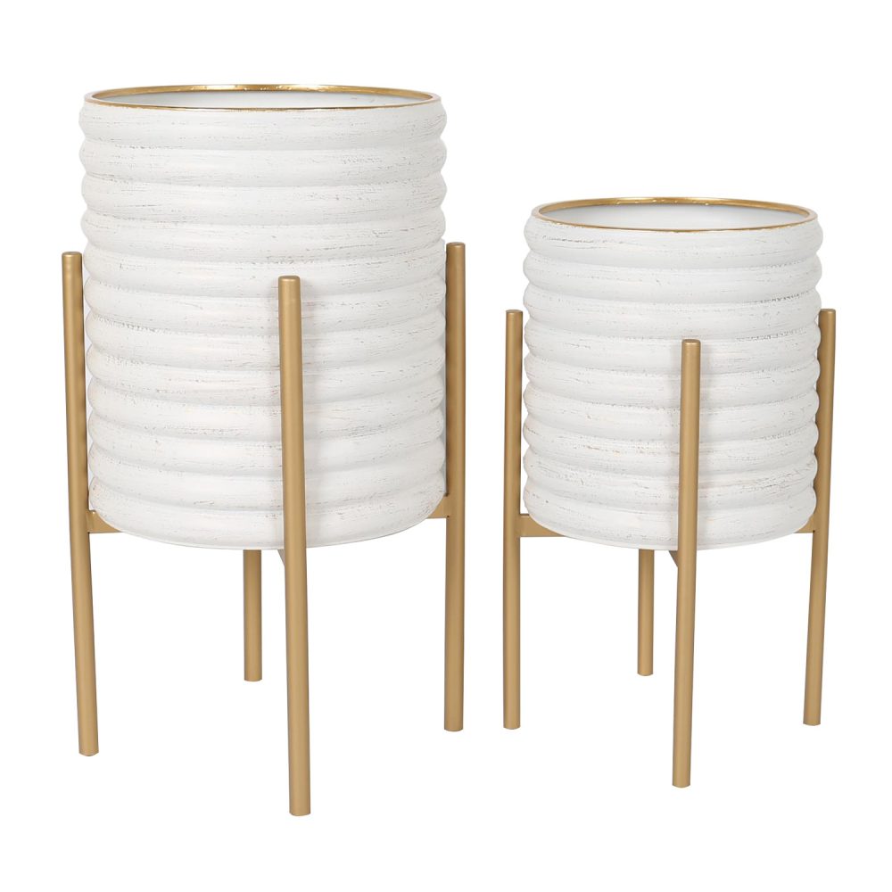 Sylk 2Piece Plant Stand Circle (White) Furniture Source Philippines