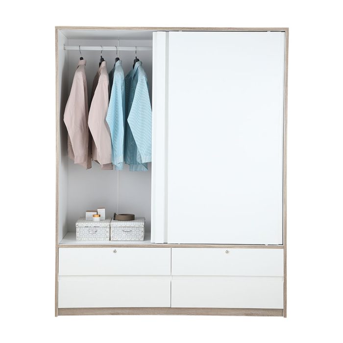 Viko Sliding Wardrobe 160cm (White) - Furniture Source Philippines