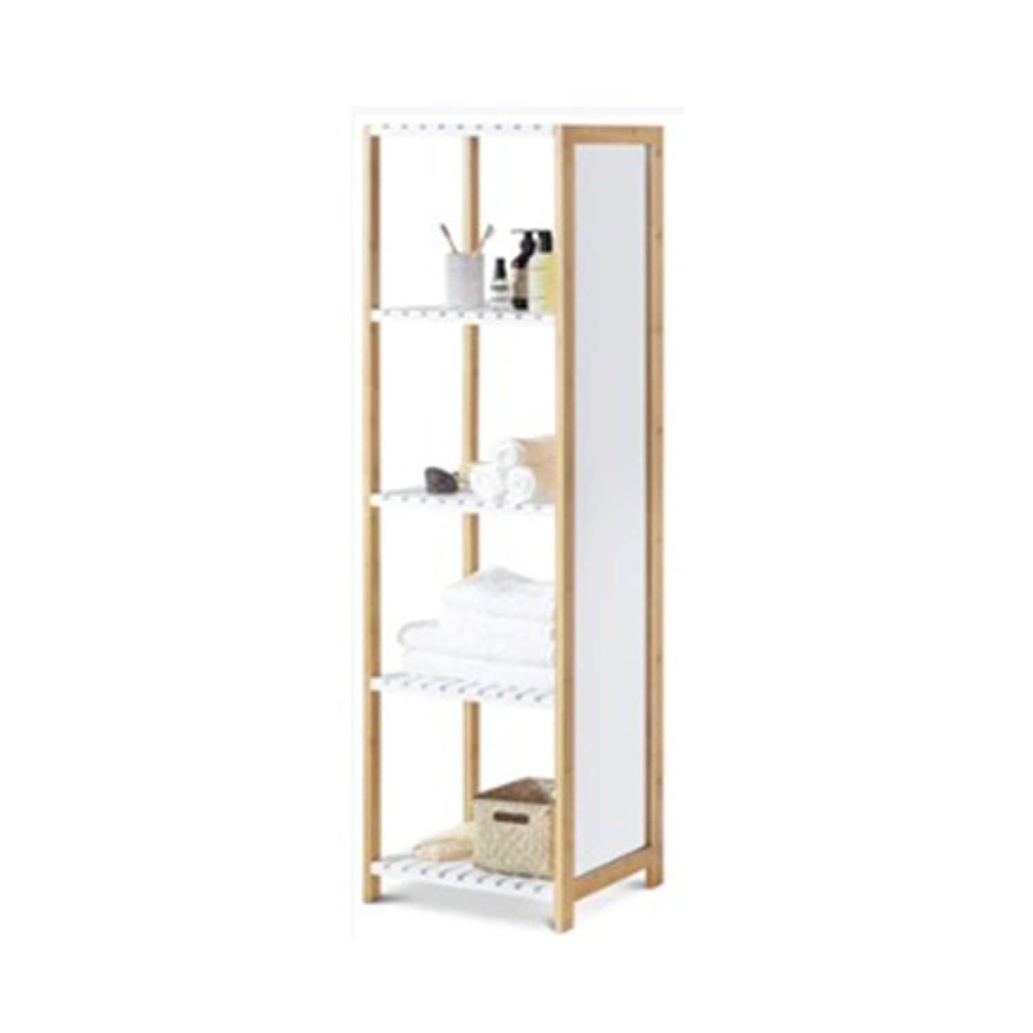 Homey Standing Mirror with Shelves (White) Furniture Source Philippines
