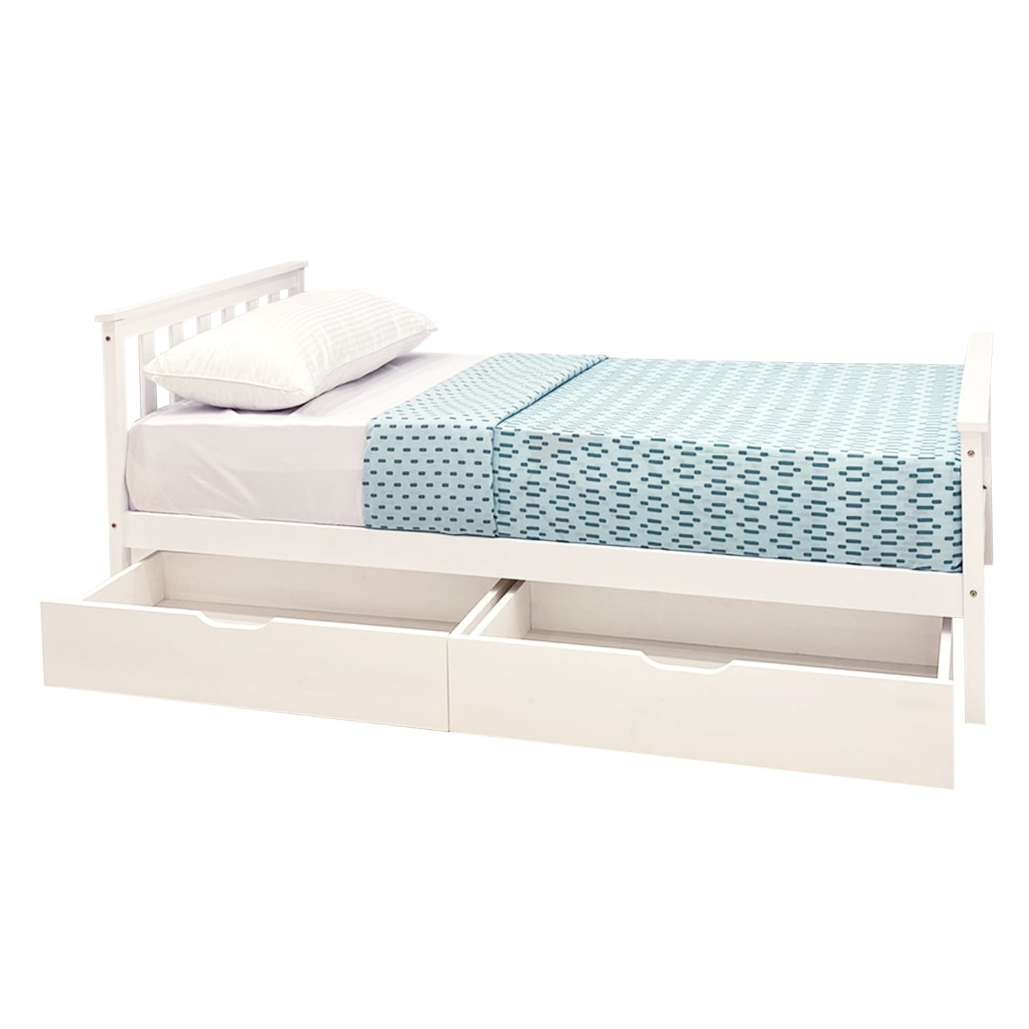 Harper Bed Frame Single with Drawers (White) Furniture Source Philippines
