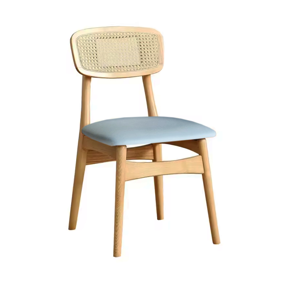 Chandler Rattan Side Chair (Natural-Light Gray)
