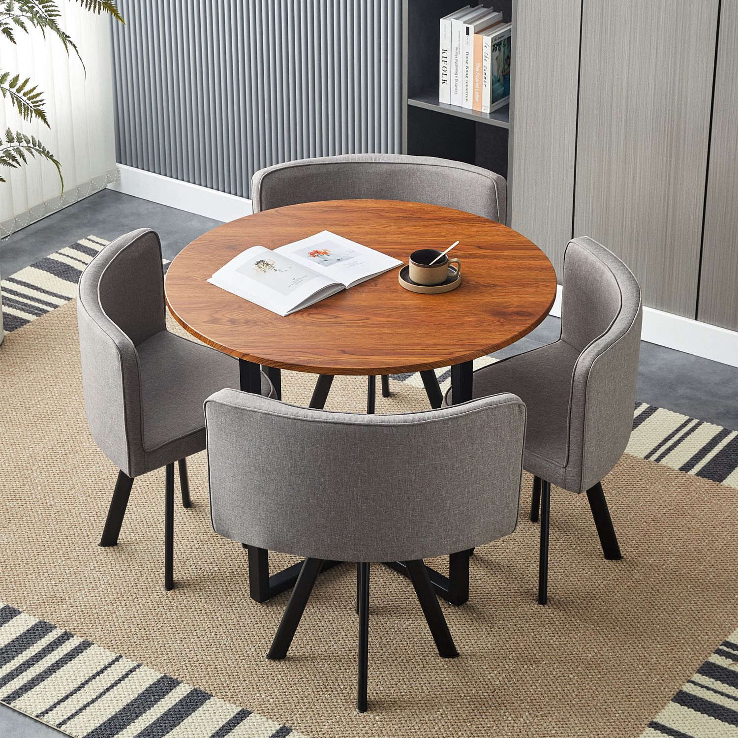Space Saving Dining Table Set For Four Hooseng 4-Piece Space