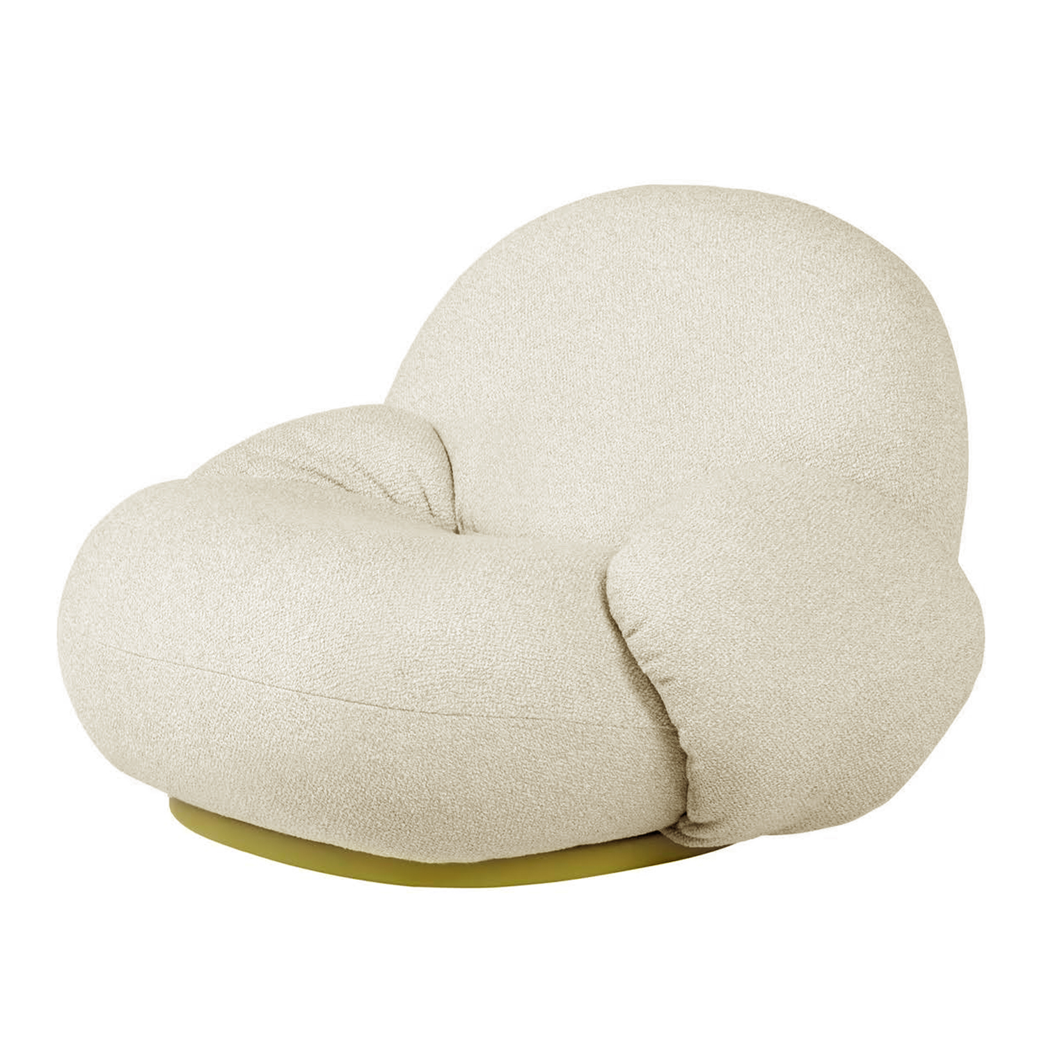 Pochi Swivel Lounge Chair with Armrest (Beige)
