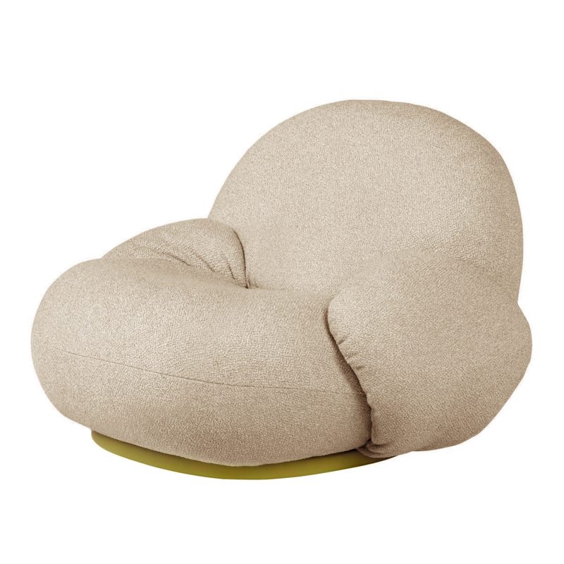 Pochi Swivel Lounge Chair with Armrest (Light Brown) Furniture Source