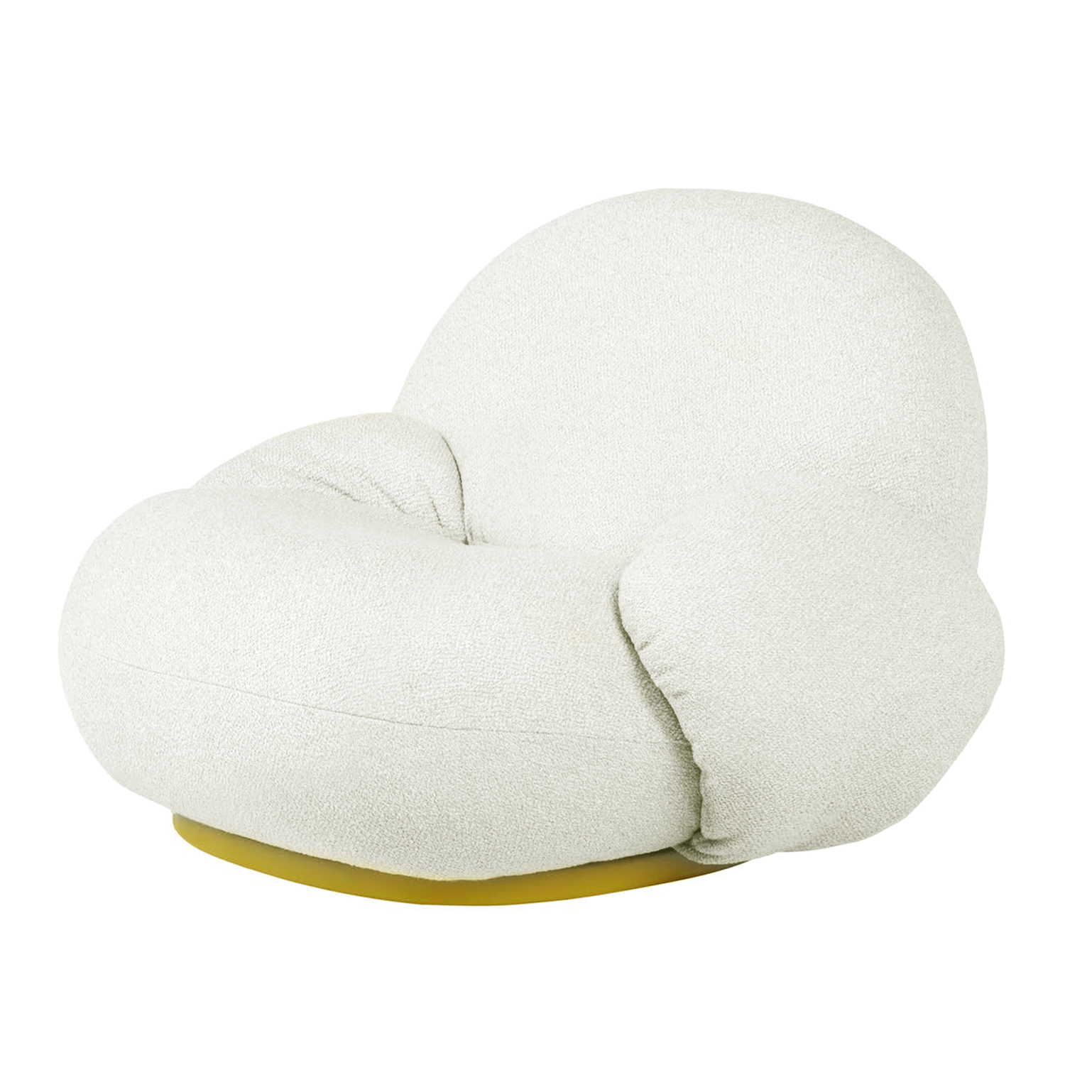 Pochi Swivel Lounge Chair with Armrest (White) Furniture Source