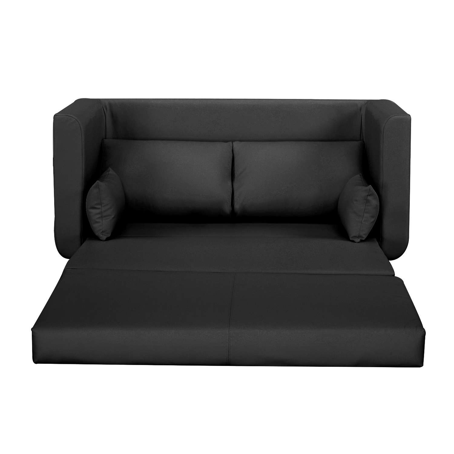 Barker Sofabed with Pockets (Black Faux Leather) Furniture Source