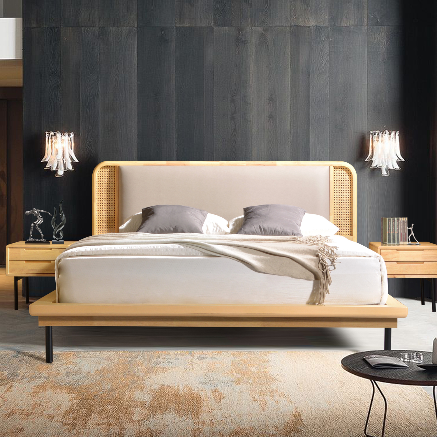 Charita Rattan Queen Bed (Bamboo Oak) Furniture Source Philippines