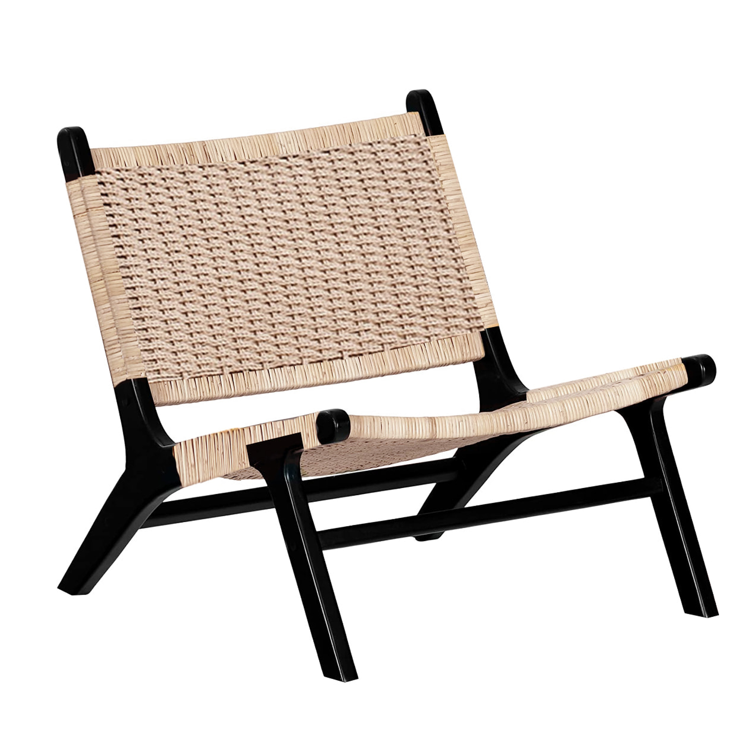 Chelo Rattan Accent Chair (Black-Natural)