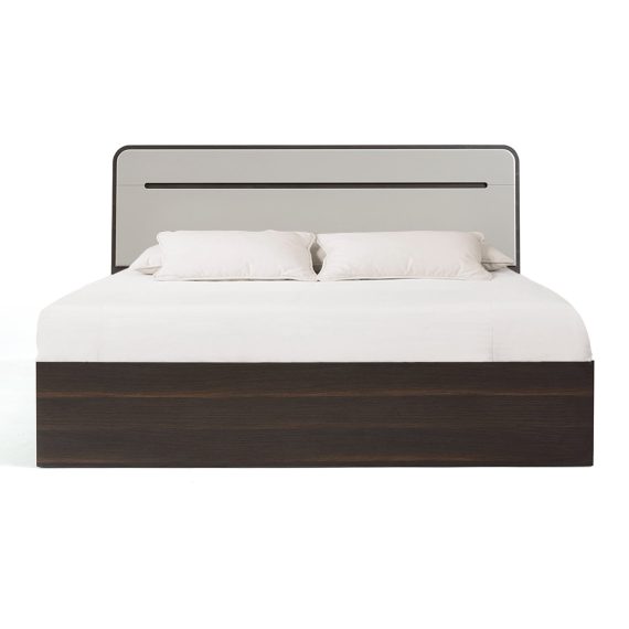 Flomm Ottoman Queen Bed (Dark ChocolateGray) Furniture Source