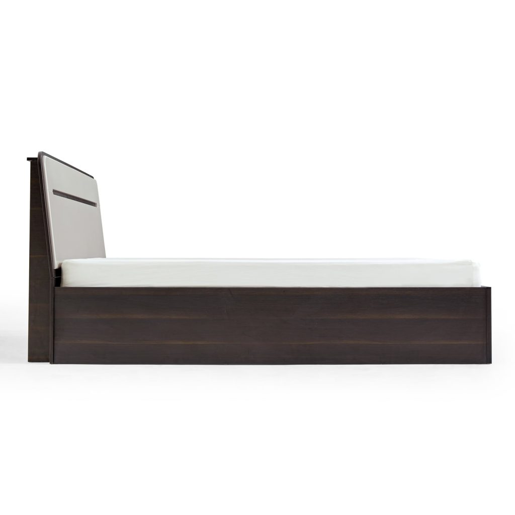 Flomm Ottoman Queen Bed (Dark ChocolateGray) Furniture Source
