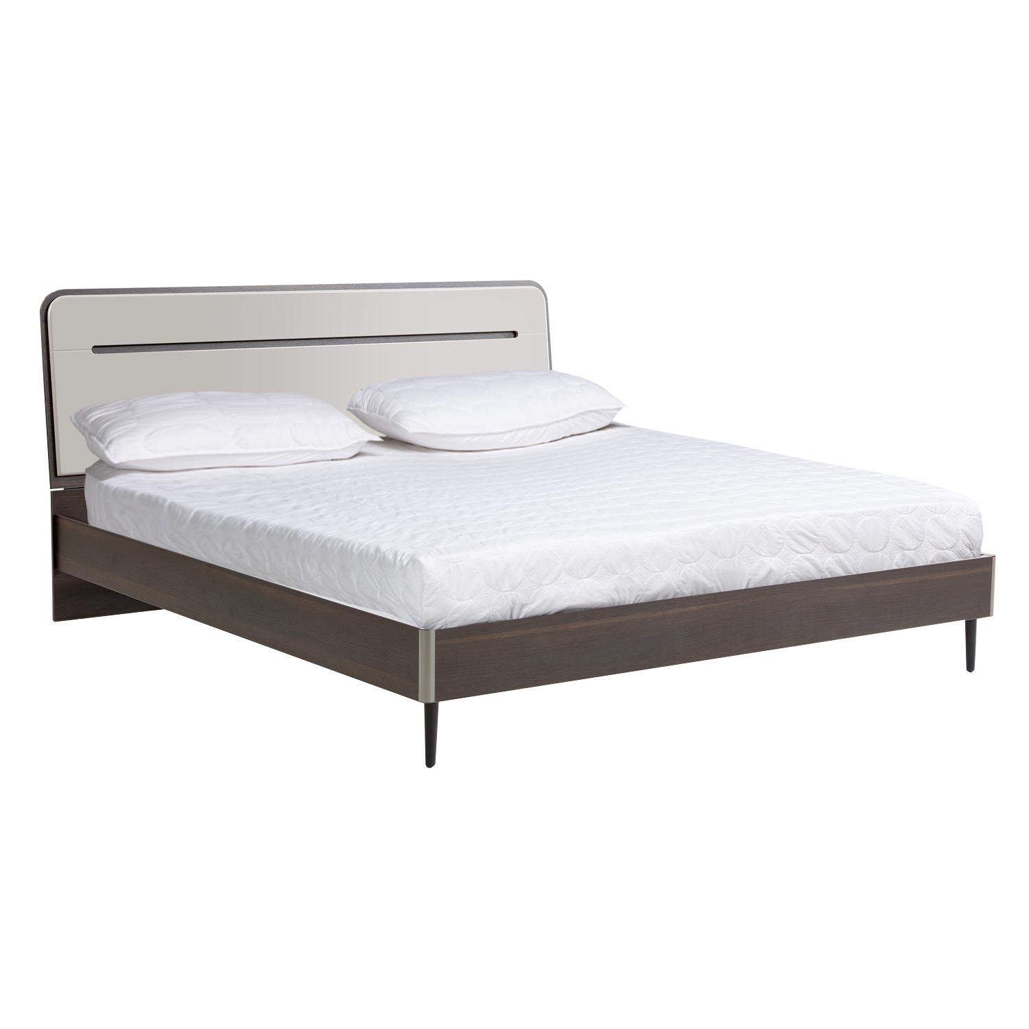 Flomm Queen Bed (Dark Chocolate-Gray)