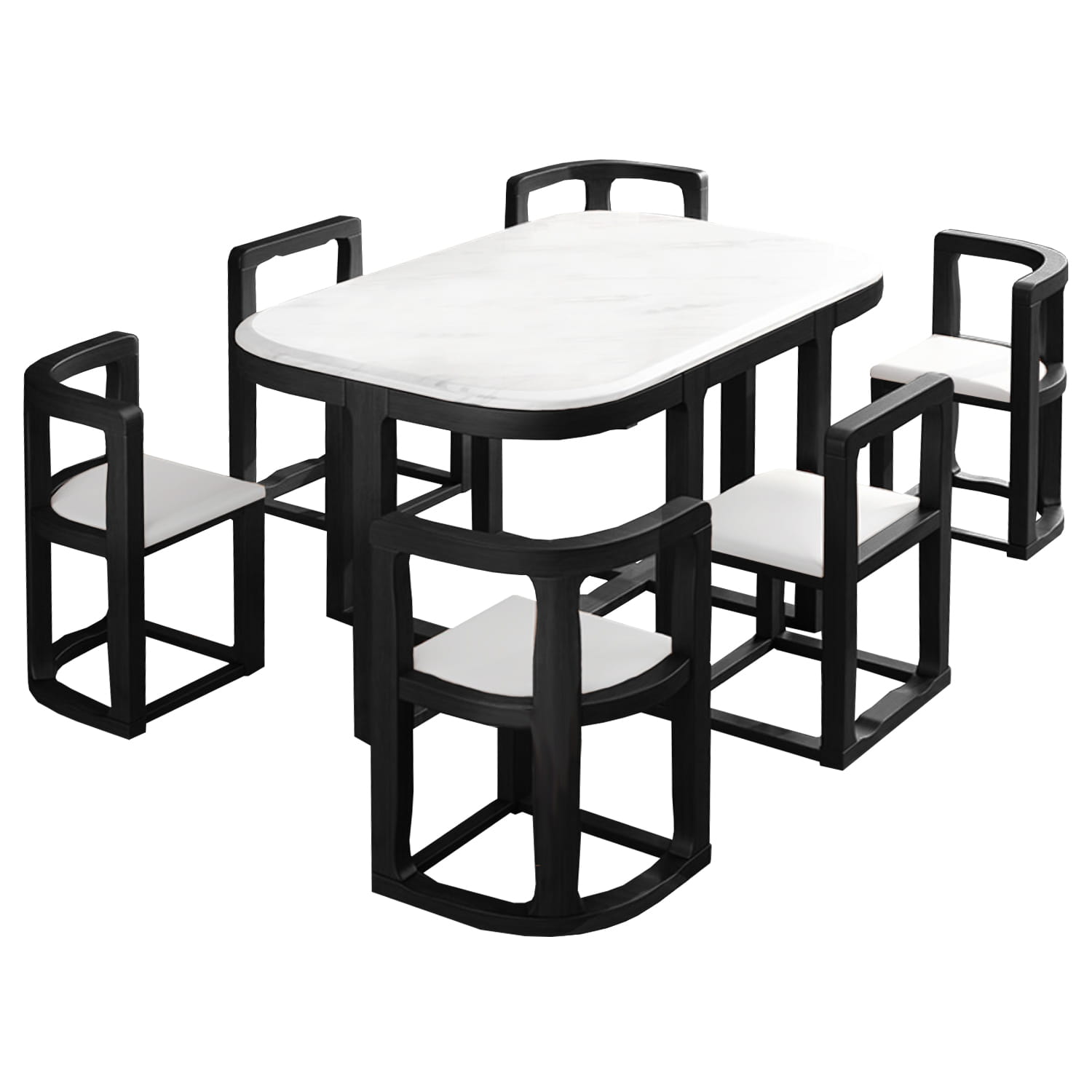 Grains 6-Seater Dining Set (Black) - Furniture Source Philippines