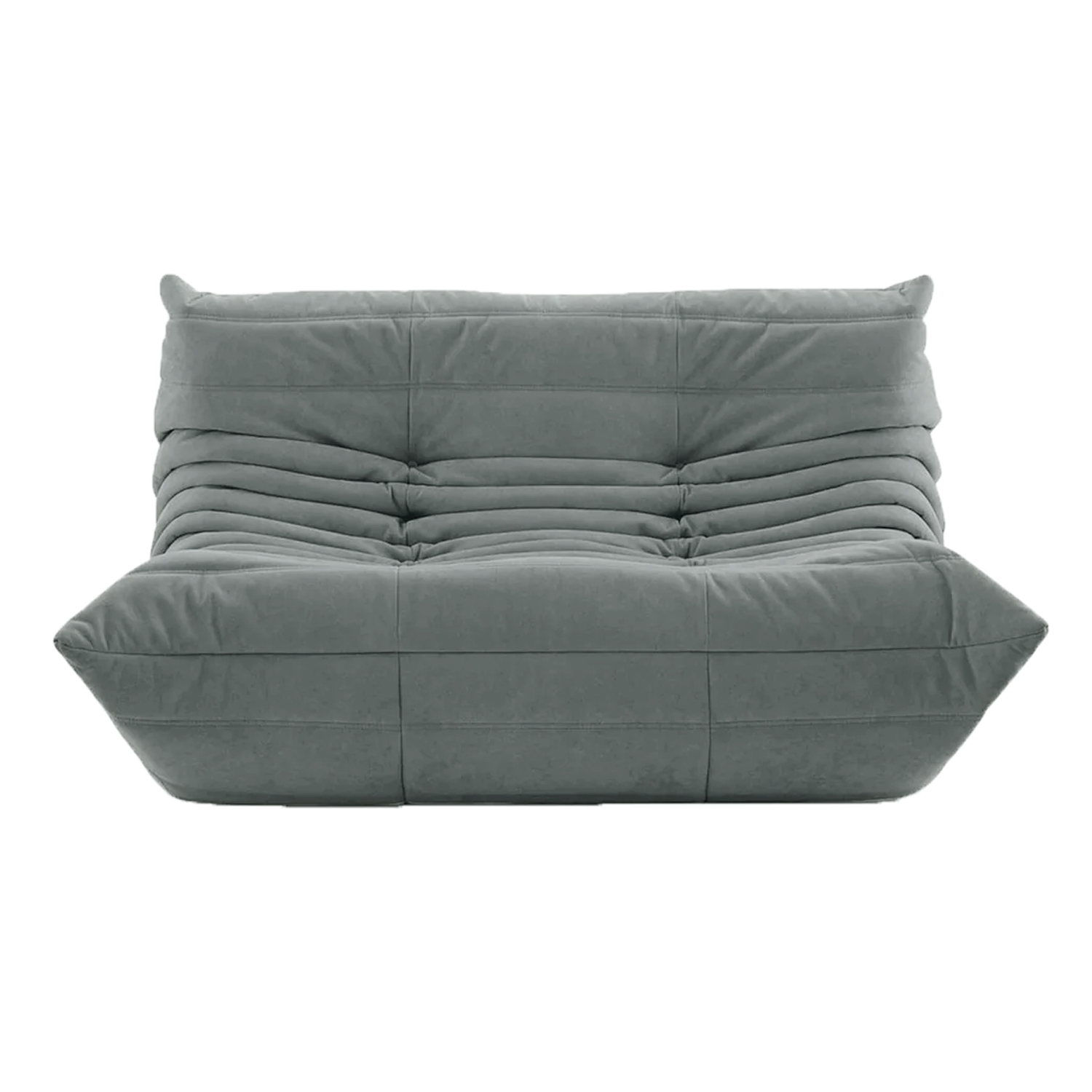 Toro 2-Seater Lazy Sofa (Dark Gray Faux Leather)