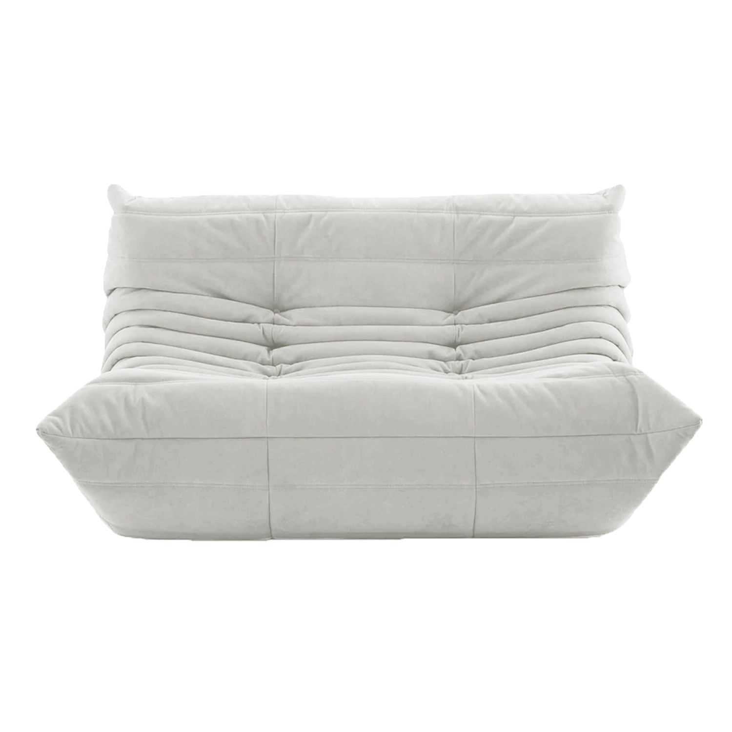 Toro 2-Seater Lazy Sofa (White Faux Leather)