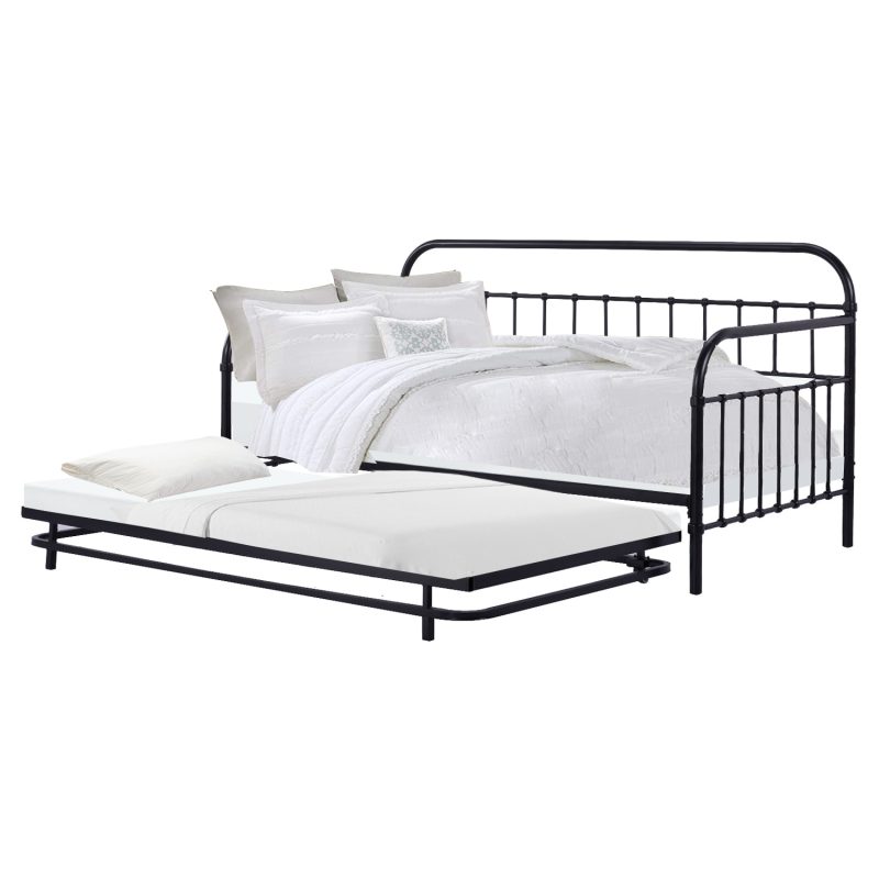 Valerie Metal Full Daybed with Trundle (Black) Furniture Source