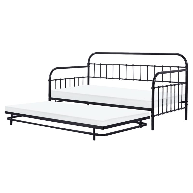 Valerie Metal Full Daybed with Trundle (Black) Furniture Source