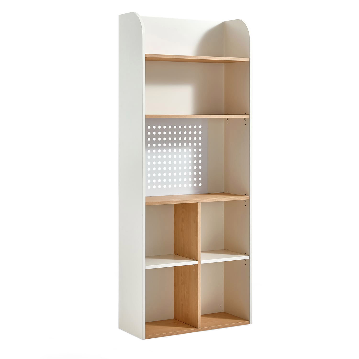 Mobee Bookcase with Peg Board 73cm (Oak-White)