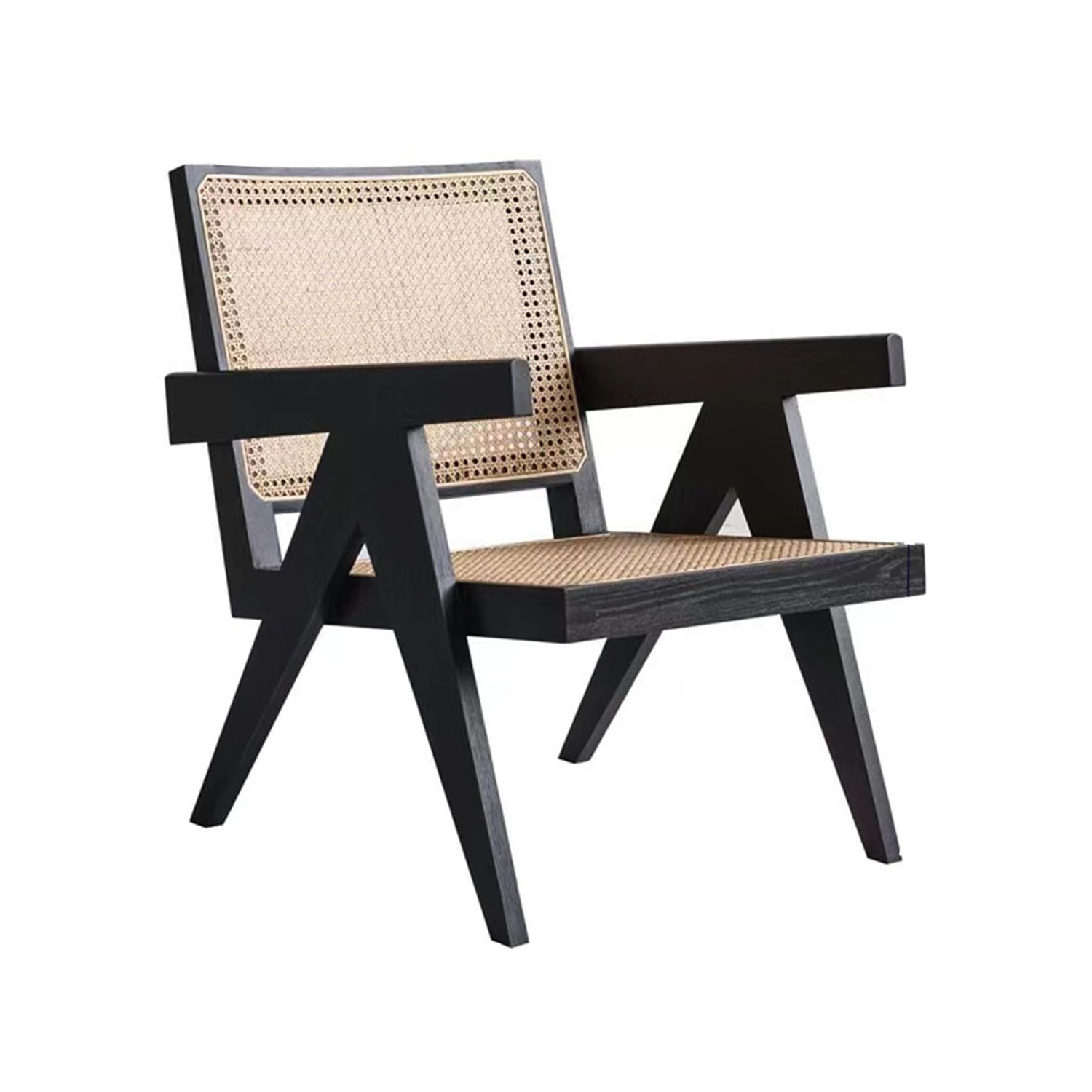 Cherri Rattan Armchair (Natural-Black)