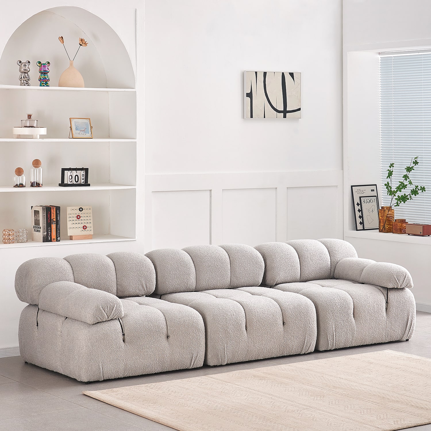 Cloud 3-Seater Sofa with Armrest (Gray) - Furniture Source Philippines