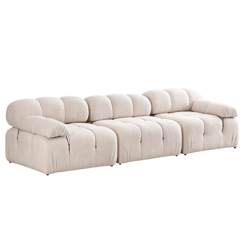 Cloud 3-Seater Sofa with Armrest (Beige)