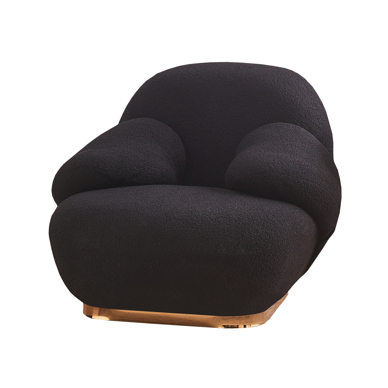 Pochi Swivel Lounge Chair with Armrest (Black) Furniture Source
