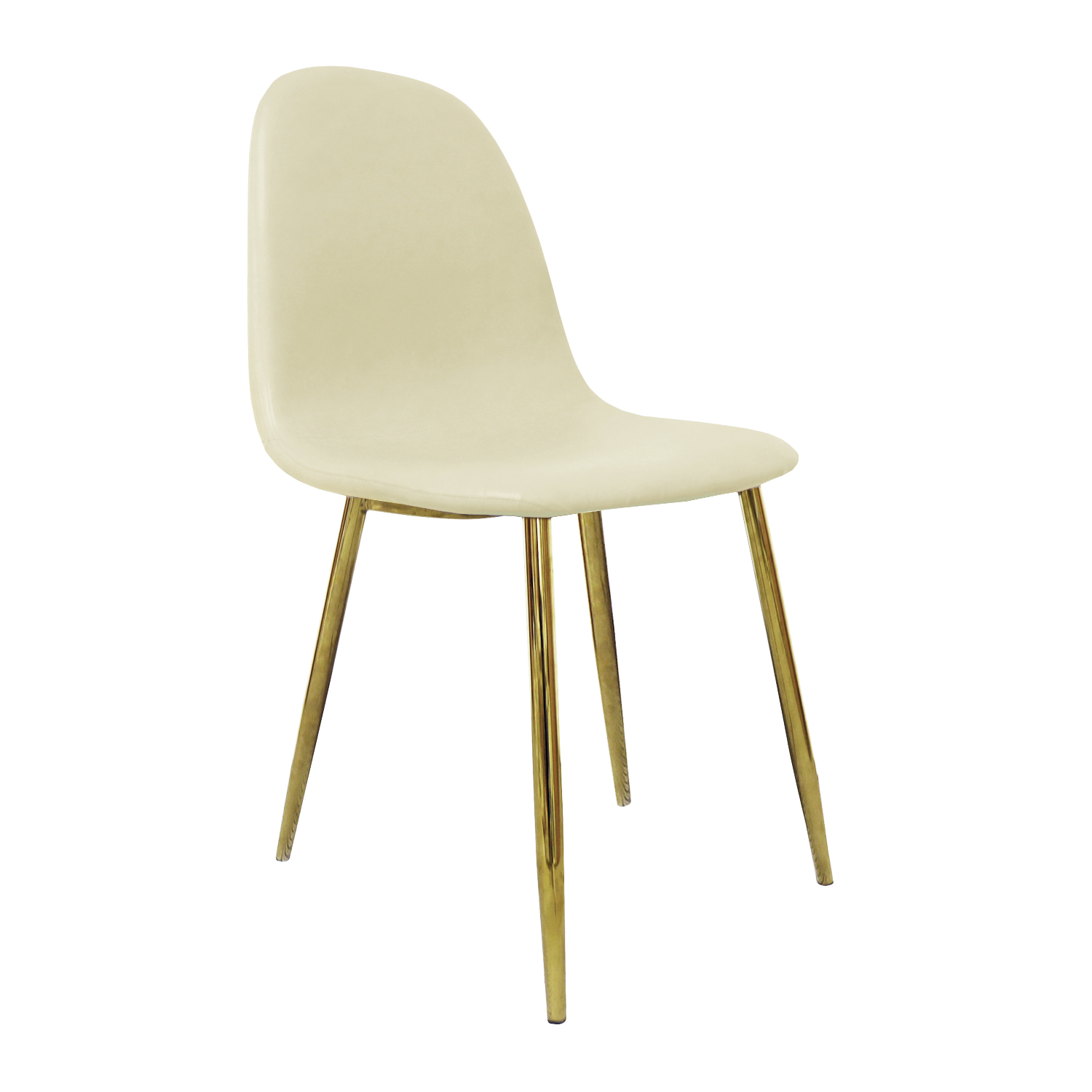 Nordic Gold Chair (Beige Faux Leather)