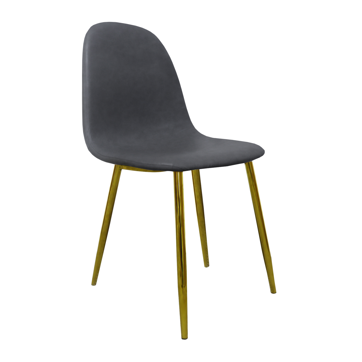 Nordic Gold Chair (Vintage Gray Faux Leather) Furniture Source