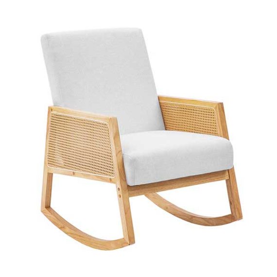 Modern Rattan Rocker (Off White) - Furniture Source Philippines