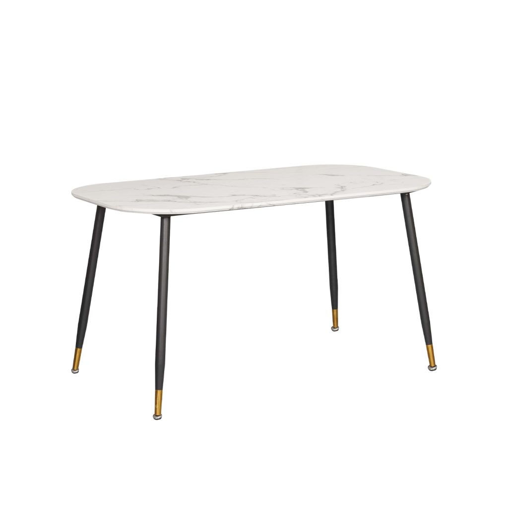 Marbach Dining Table 140cm (Marble GoldBlack) Furniture Source