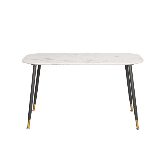 Marbach Dining Table 140cm (Marble GoldBlack) Furniture Source