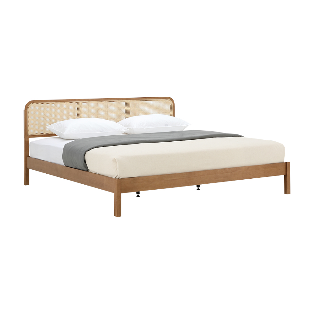 Takayama Solid Wood Queen Bed (Light Teak)