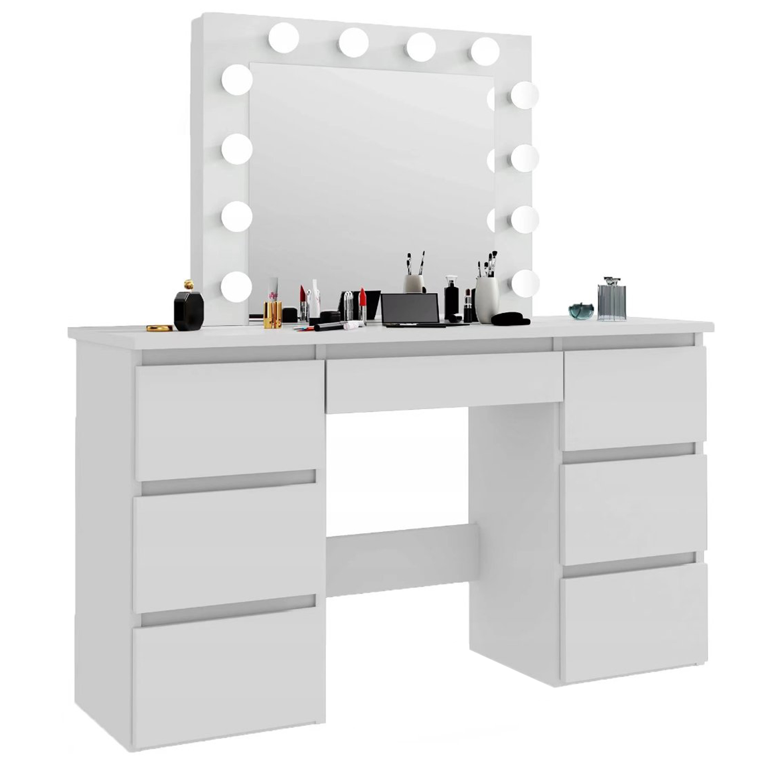 Skagen Vanity Table with Lights 120cm (White) Furniture Source Philippines